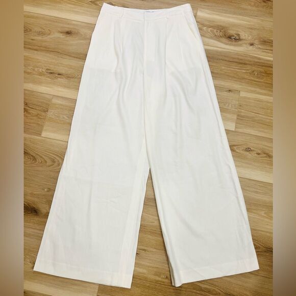 ANTONIO MELANI Emmeline Ivory Linen Blend Pants Size 10 - Picture 1 of 8